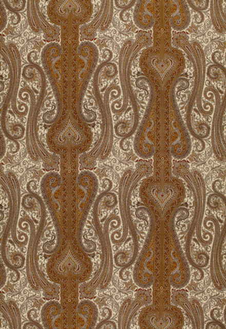 Chavant Paisley Caramel 170621 by Schumacher Designer Fabric Classic-Prints 100% Cotton - Horizontal: 27 and Vertical: 18.5 54 - Swanky Fabrics -