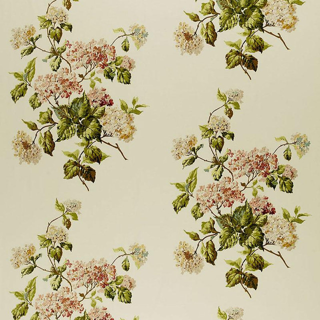 Summer Hydrangea Ivory 1315000 by Schumacher Designer Fabric Classic Prints 27.0" - Swanky Fabrics - Summer Hydrangea Ivory 1315000 by Schumacher Designer Fabric Classic Prints 27.0" - Swanky Fabrics -