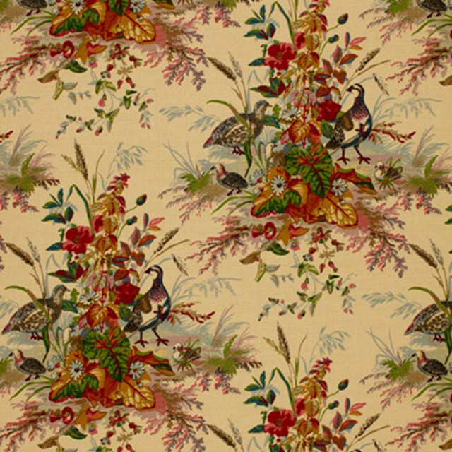 Quail Meadow Summer 1106032 by Schumacher Designer Fabric Classic Prints 13.5" - Swanky Fabrics -