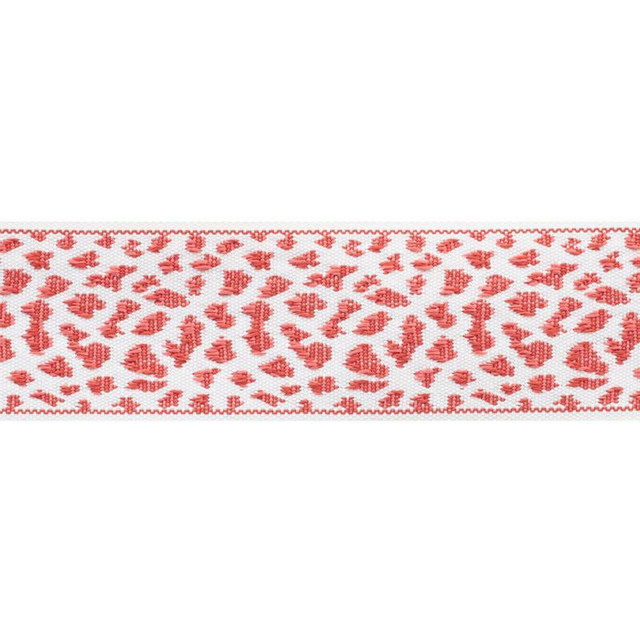 Leopard Tape Red 75853 by Schumacher Designer Trim Indoor/Outdoor: Prints & Wovens 2.12" - Swanky Fabrics -