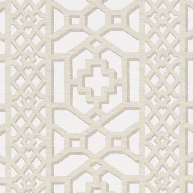 Zanzibar Trellis Matte Sand 175744 by Schumacher Designer Fabric 125Th Anniversary 13.5" - Swanky Fabrics -