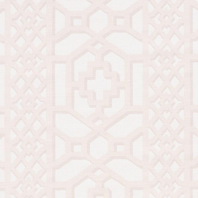 Zanzibar Trellis Matte Blush 175743 by Schumacher Designer Fabric 125Th Anniversary 13.5" - Swanky Fabrics -