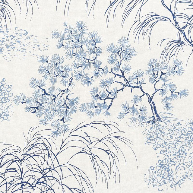 Mori Porcelain 177020 by Schumacher Designer Fabric Mingei 53.5" - Swanky Fabrics -
