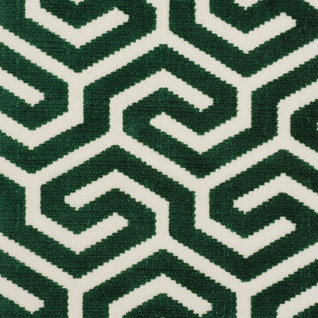 Ming Fret Velvet Emerald 73103 by Schumacher Designer Fabric Cut & Patterned Velvets 3.75" - Swanky Fabrics -