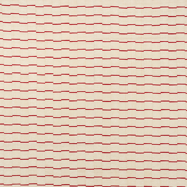 Lines Red 71212 by Schumacher Designer Fabric David-Kaihoi 45% Linen, 35% Cotton, 20% Polyester - Horizontal: 4.5 and Vertical: 2.375 53 - Swanky Fabrics -