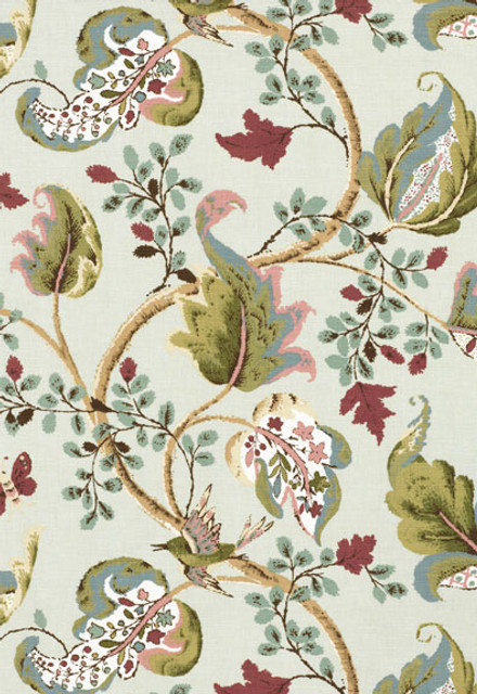 Fox Hollow Robin's Egg 2639645 by Schumacher Designer Fabric Classic-Prints 59% Linen, 41% Cotton - Horizontal: 26.625 and Vertical: 27 56 - Swanky Fabrics -