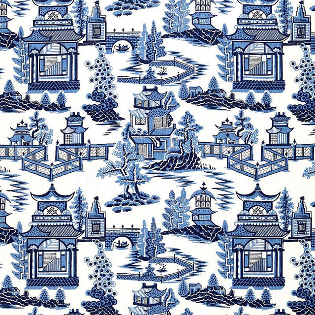 Nanjing Porcelain 174431 by Schumacher Designer Fabric Exuberant Prints 27.0" - Swanky Fabrics - Nanjing Porcelain 174431 by Schumacher Designer Fabric Exuberant Prints 27.0" - Swanky Fabrics -