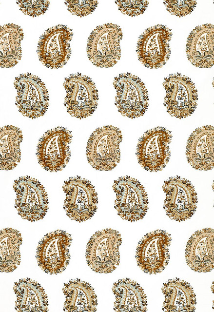 Arklow Paisley Stone 1329002 by Schumacher Designer Fabric Classic-Prints 100% Cotton - Horizontal: 13.5 and Vertical: 13.125 54 - Swanky Fabrics -