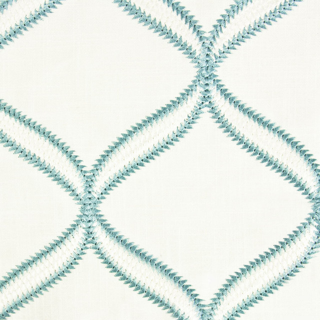 Newmarket 1 Aqua by Stout Designer Fabric Rainbow Library Opal/Peacock 100% Cotton INDIA Horizontal: 5.5 and Vertical: 6.25 54 in - Swanky Fabrics -