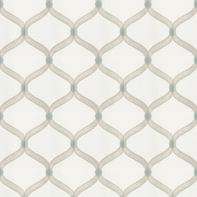 Ferry 2 Opal by Stout Designer Fabric Color My Window Opal/Federal 73% Cotton 27% Polyester Rayon Embroidery INDIA FLAME RETARDANT-U.F.A.C. CLASS 1 (OR A) FLAME RETARDANT-N.F.P.A. 260A CLASS 1 CATB 117-2013 WYZENBEEK 12 000 DOUBLE RUB WEAR TEST (MEDIUM DUTY) Horizontal: 3.75 and Vertical: 4.25 52.5 in - Swanky Fabrics -
