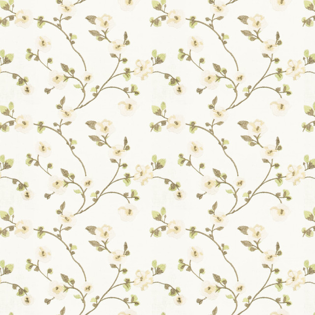 Selmore 1 Bran by Stout Designer Fabric Color My Window Oatmeal/Parchment 73% Cotton 27% Polyester Rayon Embroidery INDIA FLAME RETARDANT-U.F.A.C. CLASS 1 (OR A) FLAME RETARDANT-N.F.P.A. 260A CLASS 1 CATB 117-2013 WYZENBEEK 20 000 DOUBLE RUB WEAR TEST (HEAVY DUTY) Horizontal: 13.375 and Vertical: 9.25 53 in - Swanky Fabrics -