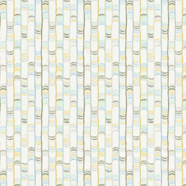 Hitherto 3 Opal by Stout Designer Fabric Rainbow Library Eggshell/Sandstone 100% Cotton Embroidery INDIA Horizontal: 12.875 and Vertical: 6.375 51.87 in - Swanky Fabrics -