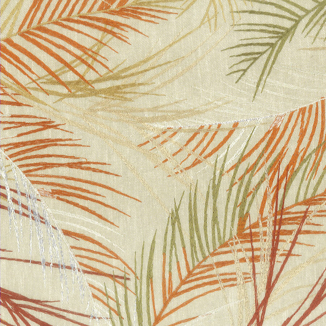 Rotola 2 Fiesta by Stout Designer Fabric Rainbow Library Cinnamon/Siena 72% Polyester 28% Cotton Embroidery INDIA FLAME RETARDANT-U.F.A.C. CLASS 1 (OR A) Horizontal: 25.5 and Vertical: 19 51 in - Swanky Fabrics -