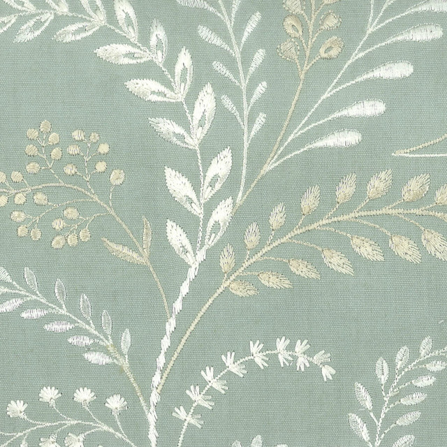 Excursion 3 Seamist by Stout Designer Fabric Rainbow Library Bayberry/Seafoam 100% Cotton Embroidery INDIA Horizontal: 17.375 and Vertical: 15.125 51.88 in - Swanky Fabrics -