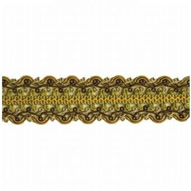Hemingway 51 Khaki by Stout Designer Trim ART OF DESIGN BRAIDS/GIMP/BORDER 70%SVI 17%COT 13%NYL CHINA </p><p>Repeat: 0 1.37 in - Swanky Fabrics -