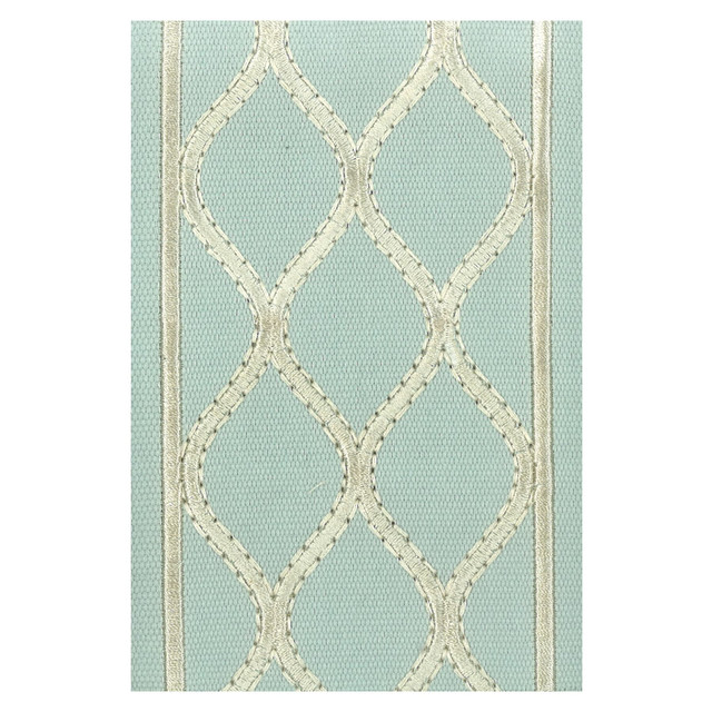 Intrigue 1 Mist by Stout Designer Trim Illumination Trim 100% Cotton 100% SVT INDIA Horizontal: 2.5 and Vertical: 0 4 in - Swanky Fabrics -