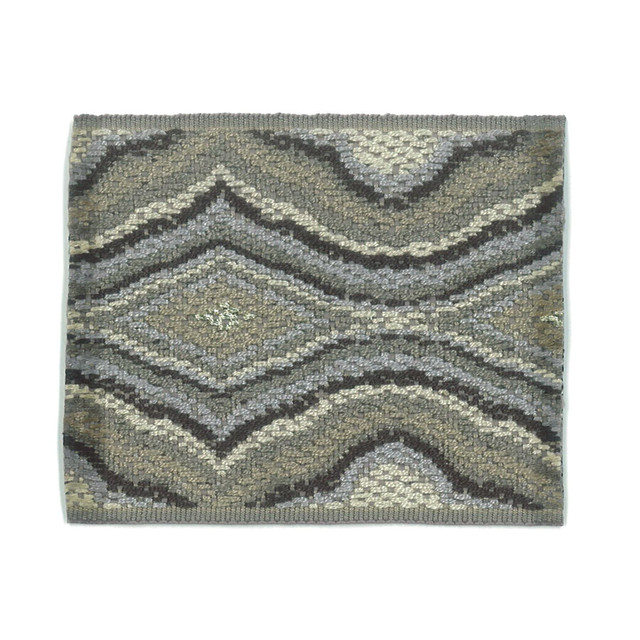 Cobra 3 Pewter by Stout Designer Trim New World Trim Volume Ii 81% Spun Viscose 18% Polyester 1% Metallic CHINA Horizontal: 2.25 and Vertical: 0 2.88 in - Swanky Fabrics -