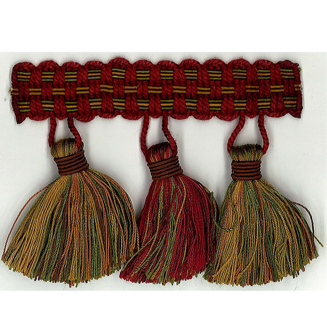 Sponsor 11 Wine by Stout Designer Trim Art Of Design Trim-2 Tassel Fringe 100% Spun Viscose CHINA Horizontal: 0 and Vertical: 0 3 in - Swanky Fabrics -
