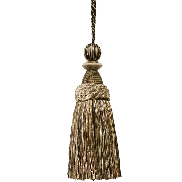 Battersea 36 Carbon by Stout Designer Trim Art Of Design Trim-2 Tassel Fringe 100% Spun Viscose CHINA Horizontal: 0 and Vertical: 0 5.5 in - Swanky Fabrics -