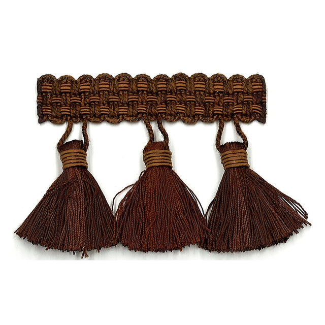 Sponsor 3 Cocoa by Stout Designer Trim Art Of Design Trim-2 Tassel Fringe 100% Spun Viscose CHINA Horizontal: 0 and Vertical: 0 3 in - Swanky Fabrics -