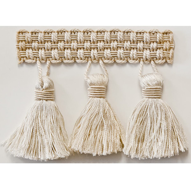 Sponsor 6 Vanilla by Stout Designer Trim Art Of Design Trim-2 Tassel Fringe 100% Spun Viscose CHINA Horizontal: 0 and Vertical: 0 3 in - Swanky Fabrics -