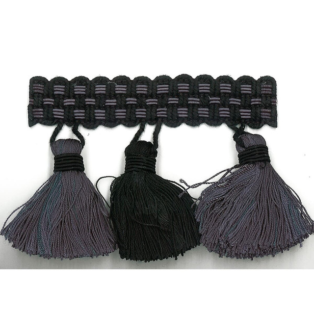 Sponsor 9 Ebony by Stout Designer Trim Art Of Design Trim-2 Tassel Fringe 100% Spun Viscose CHINA Horizontal: 0 and Vertical: 0 3 in - Swanky Fabrics -