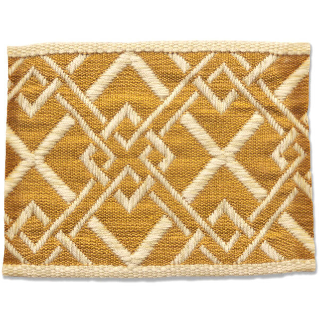 Vanity 4 Topaz by Stout Designer Trim New World Tapes & Borders 100% Spun Viscose FRANCE Horizontal: 2.125 and Vertical: 0 2.65 in - Swanky Fabrics -