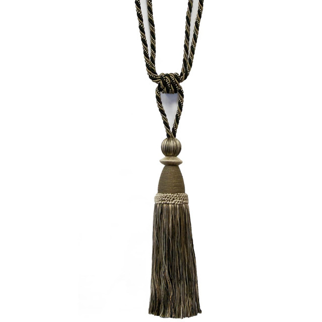 Alhambra 36 Carbon by Stout Designer Trim Art Of Design Trim-2 Tassel Fringe 85% Spun Viscose 15% Cotton CHINA Horizontal: 0 and Vertical: 0 12 in - Swanky Fabrics -