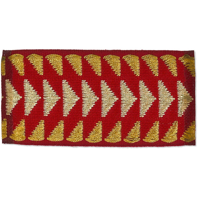 Popular 2 Ruby by Stout Designer Trim New World Tapes & Borders 100% Spun Viscose GERMANY Horizontal: 2.125 and Vertical: 0 2 in - Swanky Fabrics -