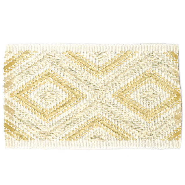 Ashford 1 Almond by Stout Designer Trim Accents Tapes & Borders 50% Spun Viscose 30% Polyester 20% Acrylic CHINA Horizontal: 2.25 and Vertical: 0 2.5 in - Swanky Fabrics -