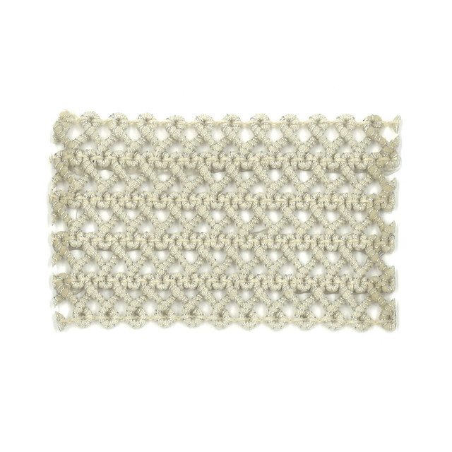 Darning 4 Oyster by Stout Designer Trim New World Trim Volume Ii 98% Spun Viscose 2% Metallic ITALY Horizontal: 0 and Vertical: 0 2.13 in - Swanky Fabrics -