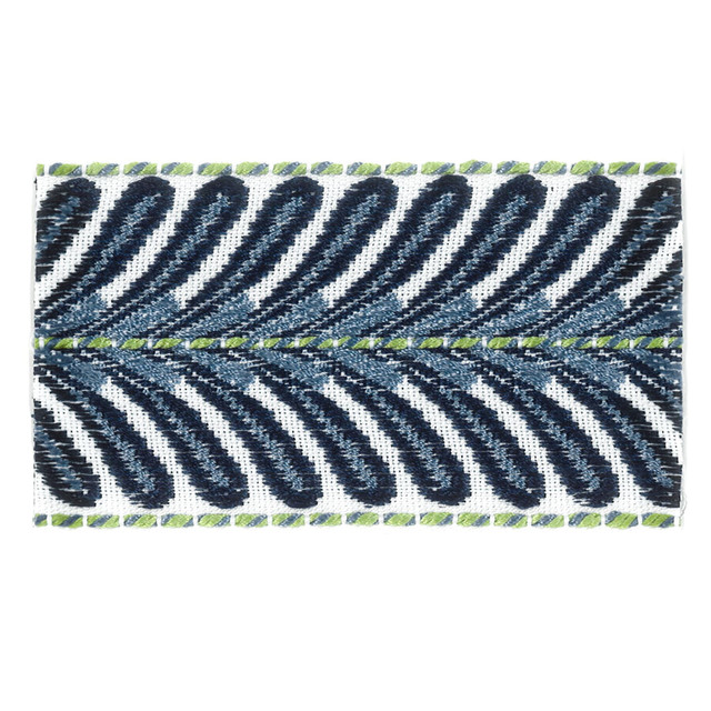 Mamzer 1 Indigo by Stout Designer Trim Insights Trim 63% Spun Viscose 37% Polyester CHINA Horizontal: 0.5 and Vertical: 0 2.63 in - Swanky Fabrics -
