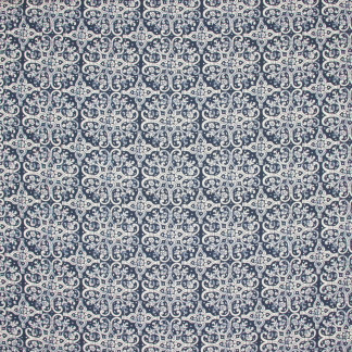 Press Badge Navy by Carole Designer Fabric Refined Beauty 90% Cotton, 10% Linen Pakistan Passes 25,000 Double Rubs Wyzenbeek Horizontal: 6 1/4" and Vertical: 6 1/4" 54" - Swanky Fabrics -