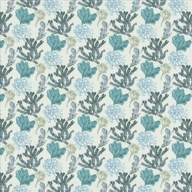 Aquata 55 Blue  by Kasmir Designer Fabric 1456 65% Polyester
35% Cotton
 SPAIN 40,000 Martindale Cycles Horizontal: 11 inches and Vertical: 9 6/8 inches 55  - Swanky Fabrics -