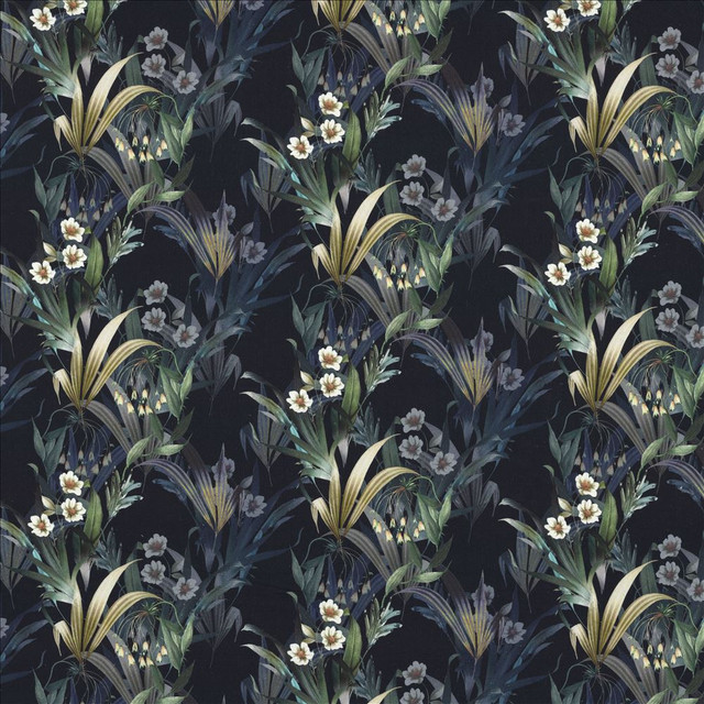 Bloomfield Midnight  by Kasmir Designer Fabric 1463 100% Cotton
 SPAIN 14,000 Martindale Cycles Horizontal: 25 inches and Vertical: 12 4/8 inches 54  - Swanky Fabrics -