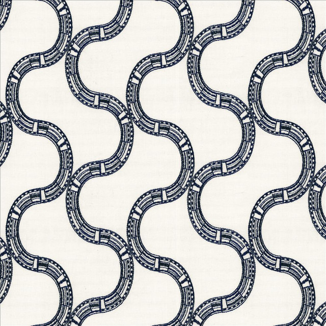 Nubia Navy  by Kasmir Designer Fabric 1463 80% Cotton
20% Rayon
 INDIA 15,000 Wyzenbeek Double Rubs Horizontal: 6 2/8 inches and Vertical: 7 4/8 inches 54  - Swanky Fabrics -