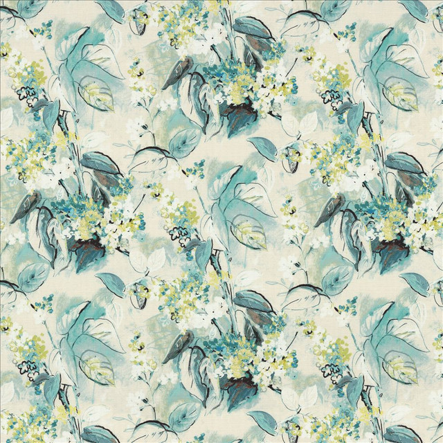 Pleasant Garden Menthe  by Kasmir Designer Fabric 1464 100% Cotton
 SOUTH KORE 15,000 Wyzenbeek Double Rubs Horizontal: 27 inches and Vertical: 24 6/8 inches 54  - Swanky Fabrics -