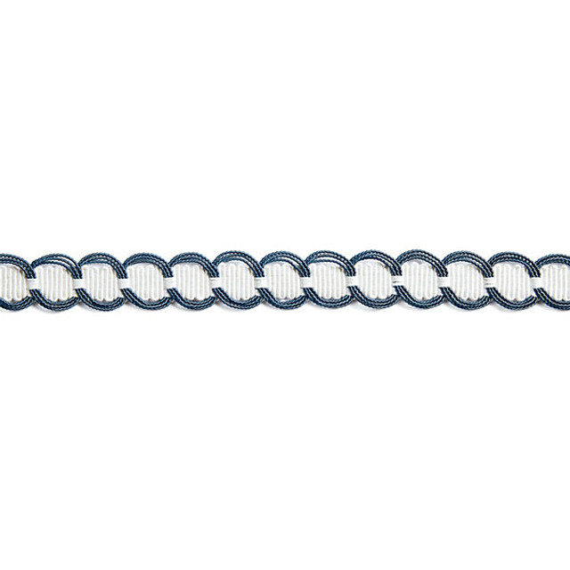 Crescent Braid/River V1248-006 by Scalamandre Trim Designer Trim SUPPLIERS WAREHOUSE U.S.A. 56% FIBRANNE 28% COTTON 16% RAYON CHINA LIGHT DUTY Horizontal: 0.875" and Vertical: 0" 1.25" - Swanky Fabrics -