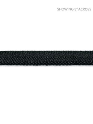 Avenue Cord Noir SCC3150024 by Scalamandre Designer Trim NOVANTA PASSEMENTERIE 16% FIBRANNE 2% ACRYLIC, 38% POLYESTER 26% COTTON 18% RAYON CHINA LIGHT DUTY Horizontal: 0" and Vertical: 0" 0.13 - Swanky Fabrics -