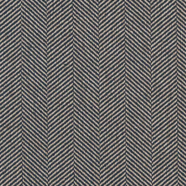 D1237 Indigo Chevron by Charlotte Designer Fabric Mid Century Textures 100% Woven Polyester China Exceeds 100,000 Wyzenbeek Rubs (Heavy Duty) Horizontal 2.75" 54 Inches - Swanky Fabrics -