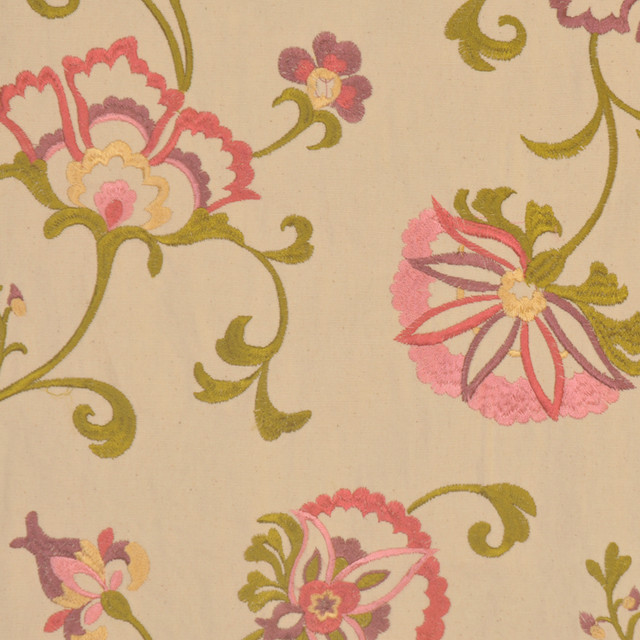 Carlin Berry by RM CoCo Designer Fabric Improv 100% Rayon Emb: 100% Cotton 7000 Horizontal: 13.25 and Vertical: 15 58 - Swanky Fabrics -