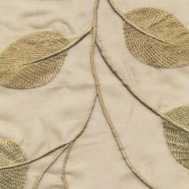 Leaves Of Silk Taupe by RM CoCo Designer Fabric Silk Roads - Wesco 100% SILK Horizontal: 17 and Vertical: 15.25 51 - Swanky Fabrics -