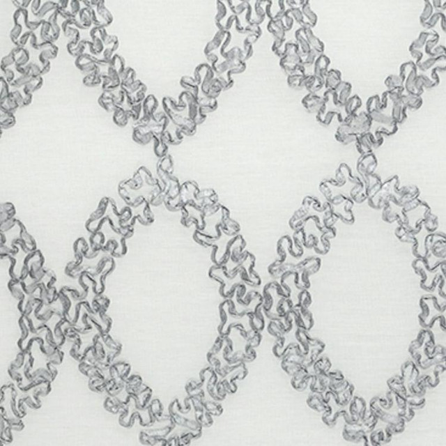 Twist And Shout Silver/White by RM CoCo Designer Fabric Natural Light - Wesco 100% POLYESTER Horizontal: 5.75 and Vertical: 8.75 51.75 - Swanky Fabrics -