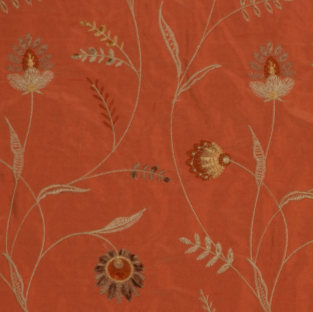 1764Cb Mango by RM CoCo Designer Fabric Gingersnap 100% Silk Horizontal: 6.5 and Vertical: 11.5 55 - Swanky Fabrics -
