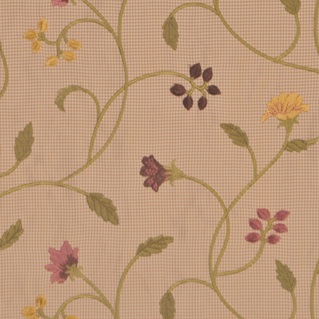 Andy Pansy by RM CoCo Designer Fabric Improv 100% Polyelster Emb: 100% Rayon 30000 Horizontal: 12.88 and Vertical: 9.375 55 - Swanky Fabrics -