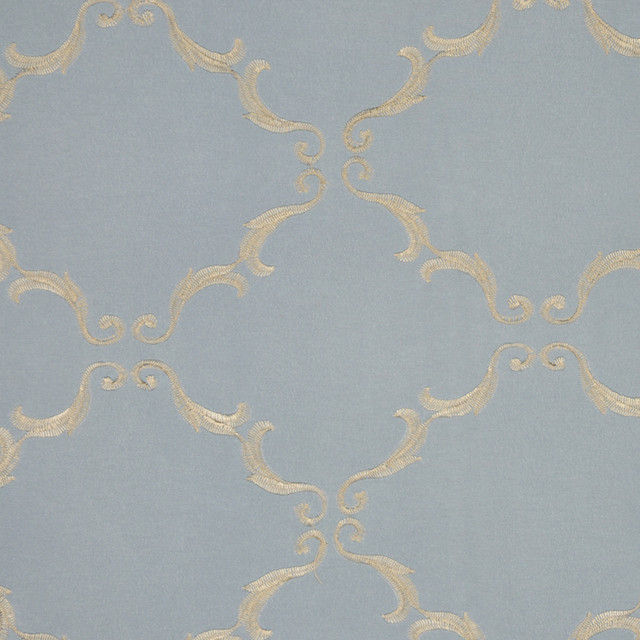 Prism Ant. Blue/Beige by RM CoCo Designer Fabric Highlights 55% Polyester 45% Nylon Horizontal: 6.5 and Vertical: 5.5 59 - Swanky Fabrics -
