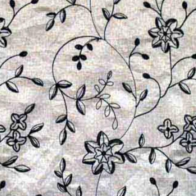 Promise Land White / Black by RM CoCo Designer Fabric Sheers, Etc. - Wesco 100% POLYESTER Horizontal: 11 and Vertical: 13 118 - Swanky Fabrics -