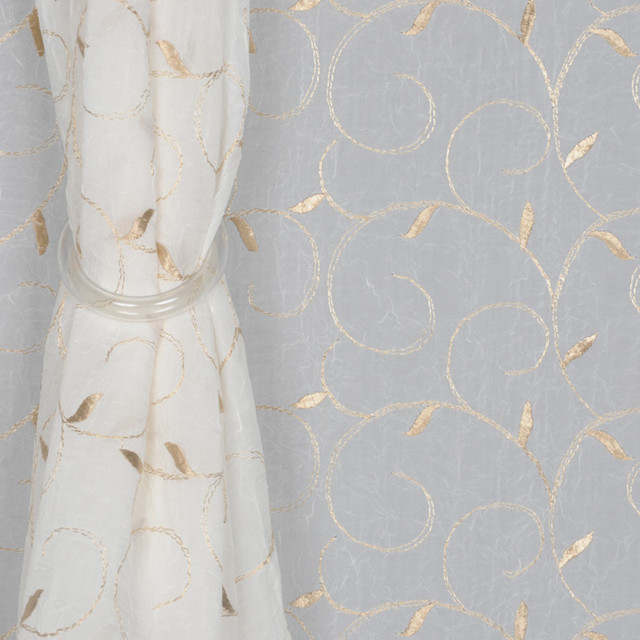 Petunia Tan by RM CoCo Designer Fabric Botanical Beauty 100% Polyester Horizontal: 8.5 and Vertical: 15 48 - Swanky Fabrics -