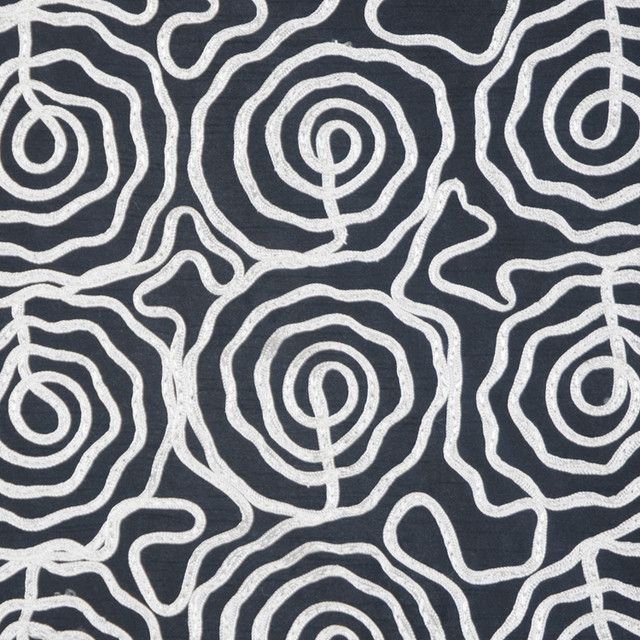 Quill Black by RM CoCo Designer Fabric Highlights 62% RAYON 38% POLYESTER Horizontal: 4.5 and Vertical: 4.7 53 - Swanky Fabrics -