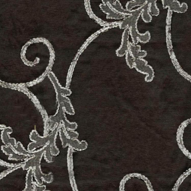 Opening Ceremony Dark Silver by RM CoCo Designer Fabric World Record - Wesco 90% Polyester 10% Cotton Horizontal: 12.5 and Vertical: 17.75 53 - Swanky Fabrics -